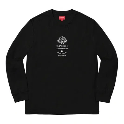 Supreme Fw19 Week 7 Marrakech Ls Top Logo Tee In Black