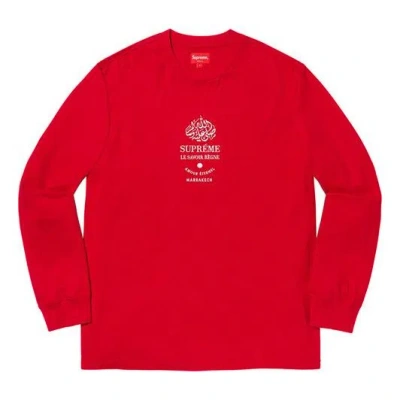 Supreme Fw19 Week 7 Marrakech Ls Top Logo Tee In Red