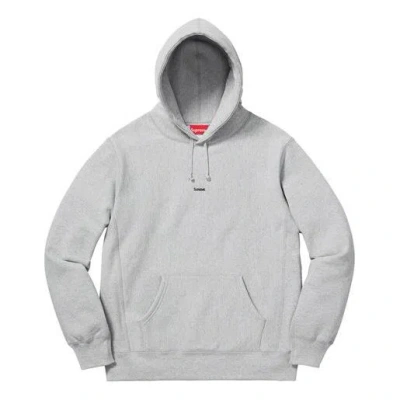 Supreme Fw19 Week 9 Micro Logo Hooded Sweatshirt In Gray