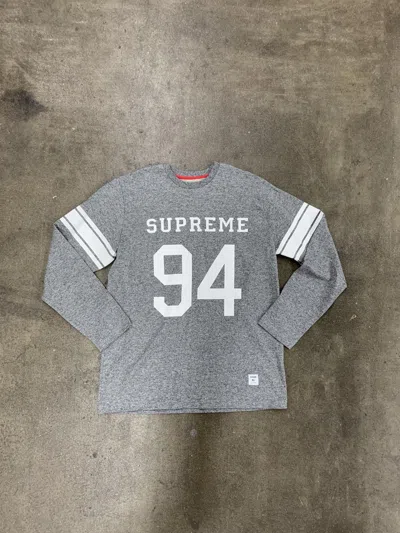 Pre-owned Supreme Fw2008 94 Striped Longsleeve In Grey