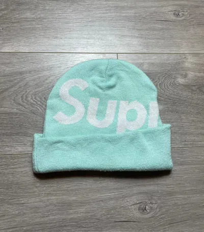 Pre-owned Supreme Fw21 Big Logo Beanie Turquoise