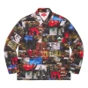 Supreme Fw21 Week 1 Nas And Dmx Collage Denim Chore Coat In Green