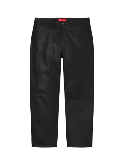 Pre-owned Supreme Fw22  Leather 5-pocket Jean