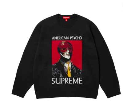 Pre-owned Supreme Fw23 American Psycho Sweater Black Green L Xl Brand