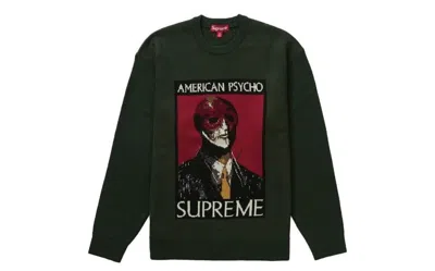 Pre-owned Supreme Fw23 American Psycho Sweatshirt Green Size Large (in Hand)