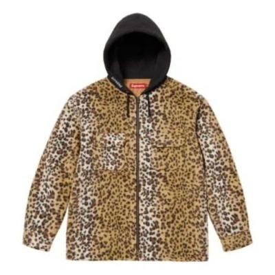 Supreme Fw23 Fw23 Week11 Fleece Zip Up Hoodie 'brown' In Animal Print