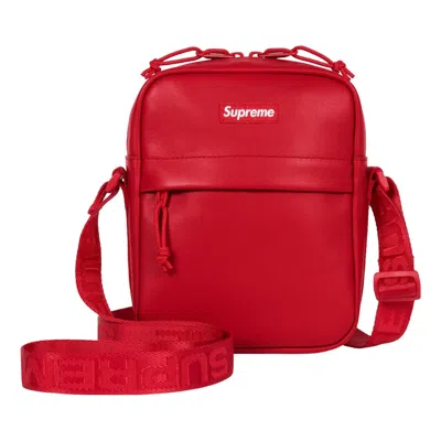 Supreme Fw23 Leather Shoulder Bag 'red'