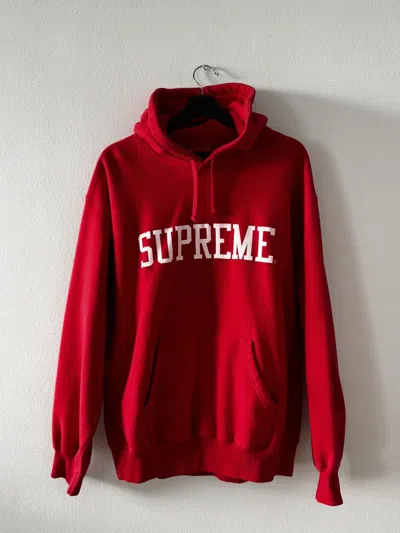 Pre-owned Supreme Fw23  Varsity Hooded Sweatshirt In Red