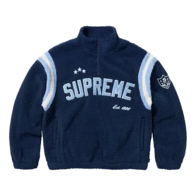 Supreme Fw23 Week1 Arc Half Zip Fleece Pullover Jacket 'navy' In Blue