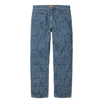 Supreme Fw23 Week4 Needle Punch Regular Jean Pants 'blue'