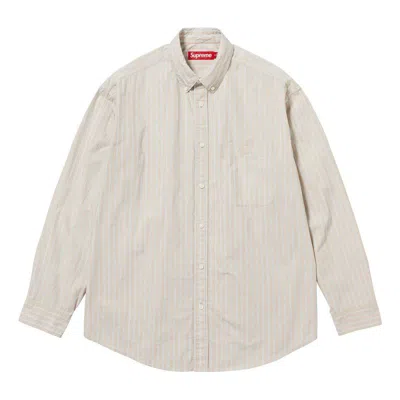Supreme Fw23 Week5 Loose Fit Stripe Shirt 'beige' In Gray