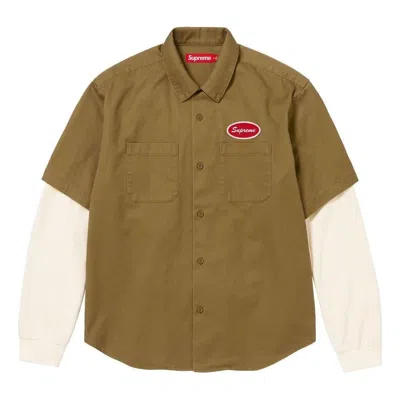 Supreme Fw23 Week7 Thermal Sleeve Work Shirt 'brown'