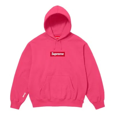 Supreme Box Logo Hooded Sweatshirt Magenta. In Pink