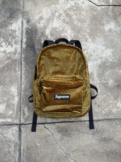 Pre-owned Supreme Fw25 Leopard / Cheetah Print Velvet Backpack In Multi