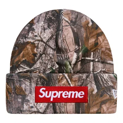 Supreme Fw25 New Era Bo Logo Beanie 'realtree Ap Camo' In Brown
