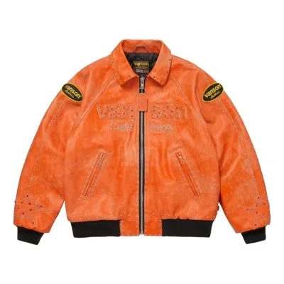 Supreme Fw25 Vanson Leathers® B.b. Simon Jacket 'orange'