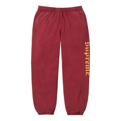 Supreme Fw25 Washed Old English Sweatpant 'cardinal' In Red