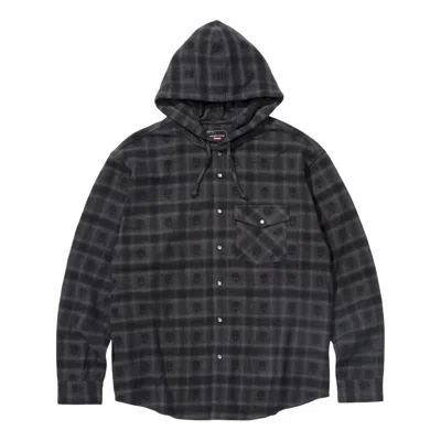 Supreme Fw25 X Number (n)ine Hooded Flannel Shirt 'black' In Multi