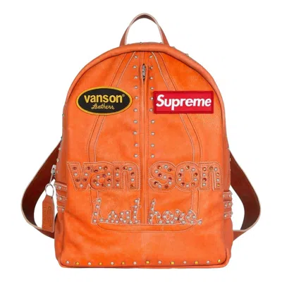 Supreme Fw25 X Vanson Leathers X B.b. Simon Backpack 'orange'