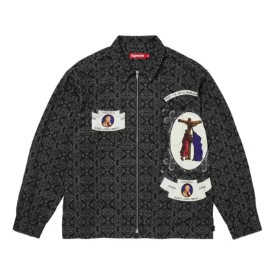 Supreme Fw26 Devotion Flannel Zip Up Shirt 'black'