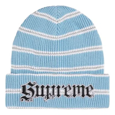 Supreme Fw26 Metallic Stripe Beanie 'light Blue'