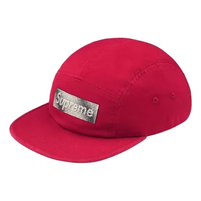 Supreme Fw26 Rhinestone Label Camp Cap 'red'