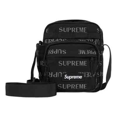 Supreme Logo-print Shoulder Bag In Black