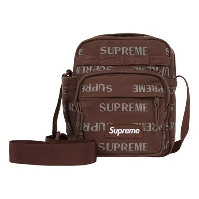 Supreme Logo-print Shoulder Bag In Brown