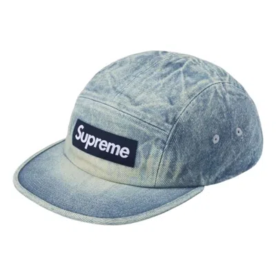 Supreme Fw26 Washed Chino Twill Camp Cap 'denim' In Blue