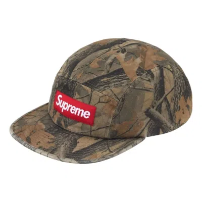 Supreme Fw26 Washed Chino Twill Camp Cap 'realtree Hardwoods Camo' In Green