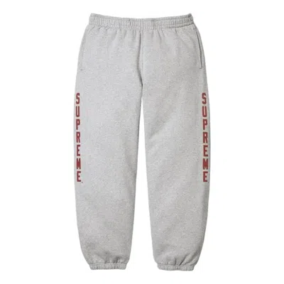 Supreme Fw26 Washed Logo Sweatpant 'heather Grey' In Gray