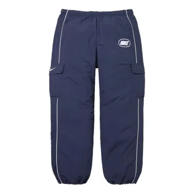 Supreme Fw26 X Nike Nylon Cargo Pant 'navy' In Blue