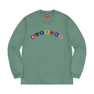 Pre-owned Supreme Geo Arc Long-sleeve Top 'slate Green' | Men's Size Xl