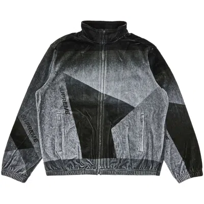 Pre-owned Supreme Geo Velour Track Jacket 'black'