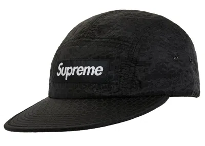 Pre-owned Supreme Geometric Ripstop Camp Cap In Black