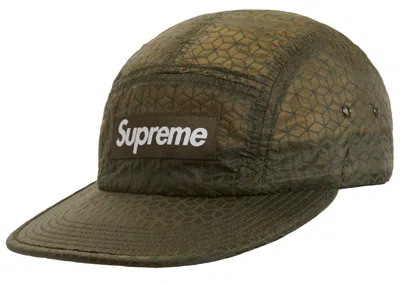 Pre-owned Supreme Geometric Ripstop Camp Cap In Olive