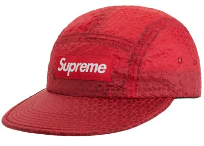 Pre-owned Supreme Geometric Ripstop Camp Cap In Red
