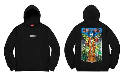 Pre-owned Supreme Gilbert & George Life Hooded Sweatshirt Black White S/s 19