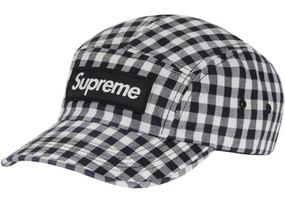Pre-owned Supreme Gingham Camp Cap In Black
