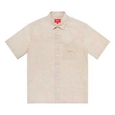 Pre-owned Supreme Gingham Short-sleeve Shirt 'tan' | Men's Size M