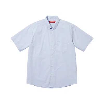 Pre-owned Supreme Gingham Short-sleeve Shirt 'blue' | Men's Size M