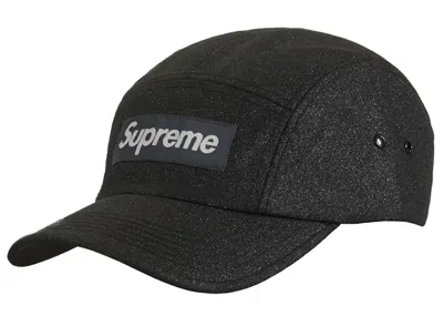 Pre-owned Supreme Glitter Cordura Camp Cap In Black