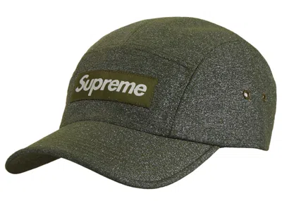 Pre-owned Supreme Glitter Cordura Camp Cap In Olive