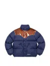 Supreme Glitter-panel Padded Jacket In Blue