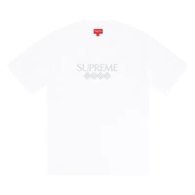 Pre-owned Supreme Glitter Short-sleeve Top 'white' | Men's Size L