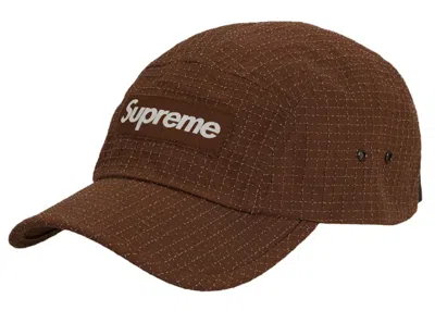 Pre-owned Supreme Glow Ripstop Camp Cap (fw22) In Brown