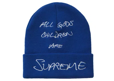 Pre-owned Supreme God's Children Beanie In Royal