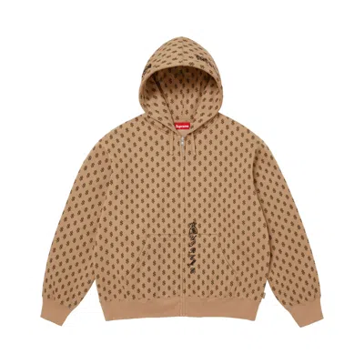 Pre-owned Supreme God Over Zip Up Hooded Sweatshirt 'money' | Tan | Men's Size L