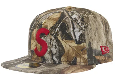 Pre-owned Supreme Gold Cross S Logo New Era Fitted Hat In Realtree Camo