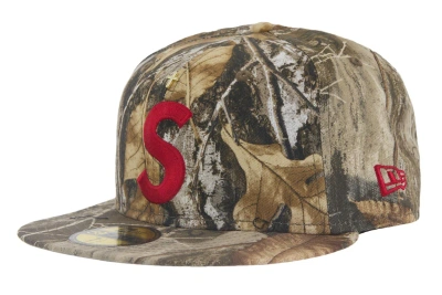 Pre-owned Supreme Gold Cross S Logo New Era Fitted Hat Realtree Camo